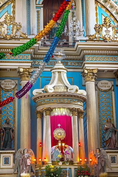 Colorful basilica altar Templo de la Limpia Concepcion-Puebla-Mexico Church was built in 1617